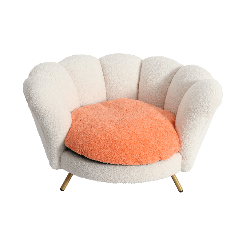 White lamb flowered sofa LT-U6036