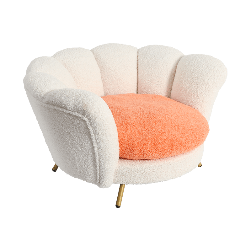 White lamb flowered sofa LT-U6036